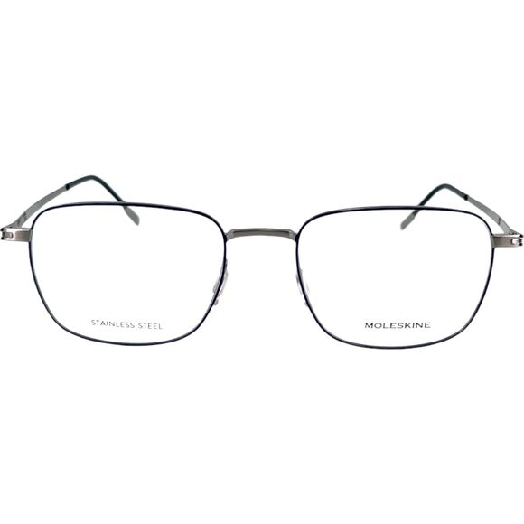 Moleskine MO2117 Mens Eyeglass Frame Gunmetal Navy - Picture 1 of 5